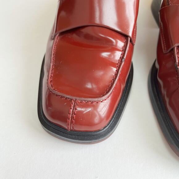 Franco Sarto Georgie Square Toe Mule in Claret Burgundy Red - Picture 5 of 7